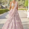 Powder Lilac Flower Lehenga Set