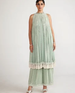 Powder Mint Green Chandelier Drop Kurta Set