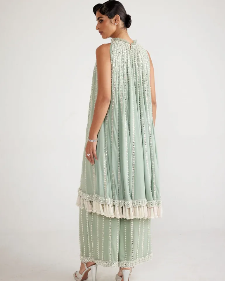 Powder Mint Green Chandelier Drop Kurta Set