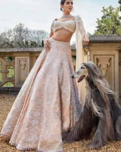 Powder Peach Peal Lehenga Set