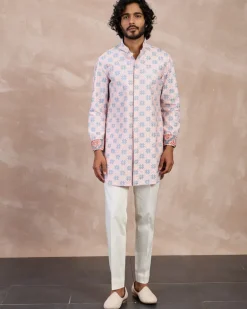 Powder Pink Blue Kairos Foe Kurta Set