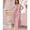 Powder Pink Draped Dori Sari