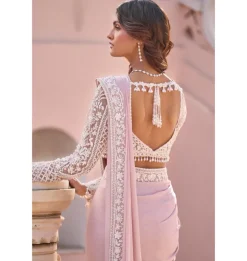Powder Pink Draped Dori Sari