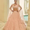Powder Pink Floral Lehenga Set