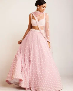 Powder Pink Flower Lehenga Set