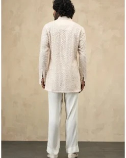 Powder Pink Front Luppi Button Kurta Set