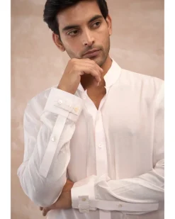 Powder Pink Half Moon Dori Bandhgala Set