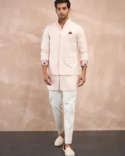 Powder Pink Inara 3.0 Foe Nehru Jacket Set