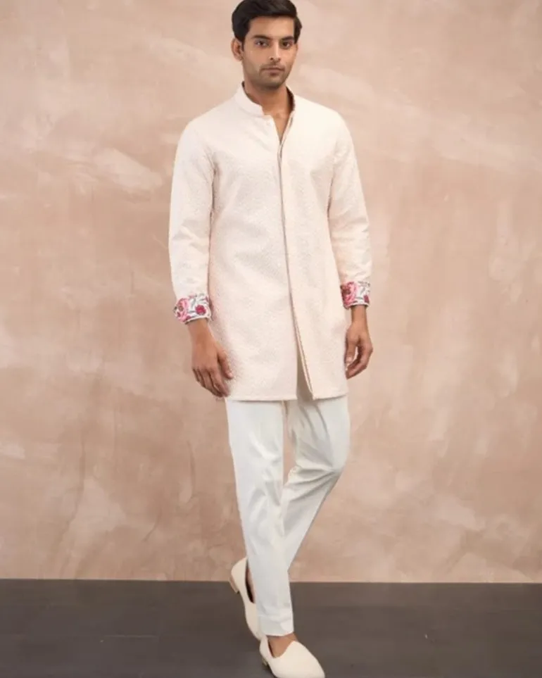 Powder Pink Inara 3.0 Foe Nehru Jacket Set