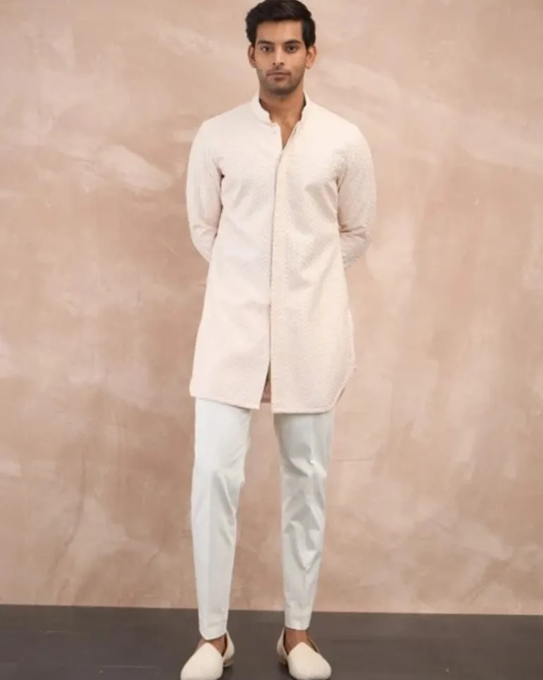 Powder Pink Inara 3.0 Foe Nehru Jacket Set