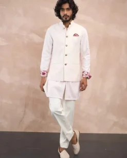 Powder Pink Inara Foe & Sb Nehru Jacket Set