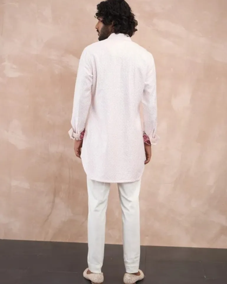 Powder Pink Inara Foe & Sb Nehru Jacket Set