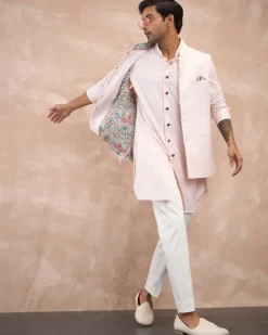 Powder Pink Inara Motif Foe & Sb Kurta Set