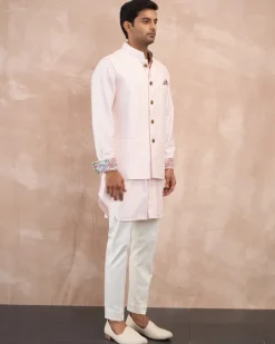 Powder Pink Inara Motif Foe & Sb Kurta Set