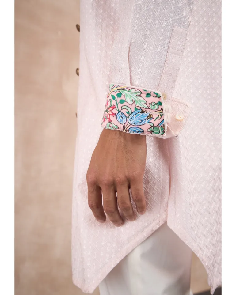 Powder Pink Inara Motif Foe & Sb Kurta Set