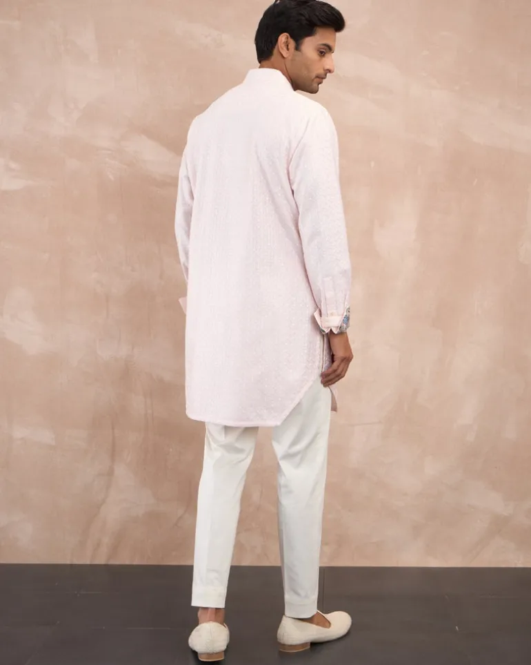 Powder Pink Inara Motif Foe & Sb Kurta Set
