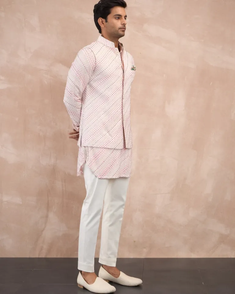 Powder Pink Nerds Kora Nehru Jacket Set