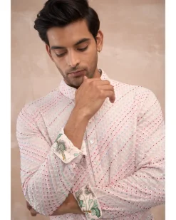 Powder Pink Nerds Kora Nehru Jacket Set