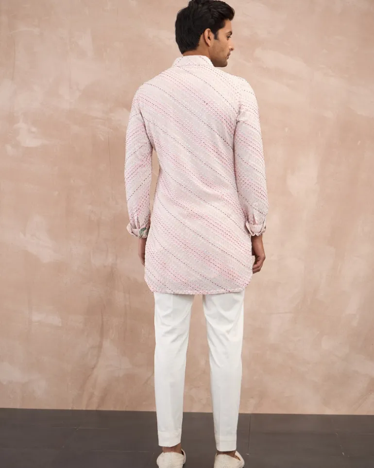 Powder Pink Nerds Kora Nehru Jacket Set