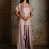 Powder Pink Off-Shoulder Cape Set