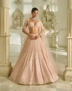 Powder Pink Sequin Lehenga Set