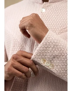 Powder Pink Start Embroidery Bandhgala Set