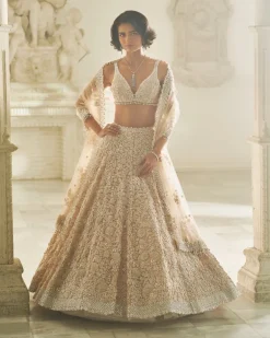 Powder Pink Three-Dimensional Lehenga Set