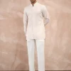Powder Pink Vertical Aari Flb Kurta Shirt Set