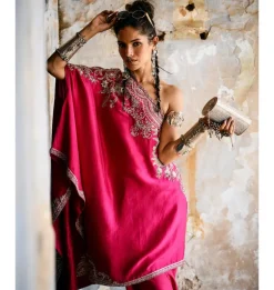 Pranjali Pink Shoulder Gota Cape Set