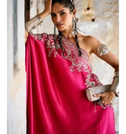 Pranjali Pink Shoulder Gota Cape Set