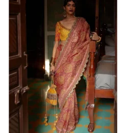 Print Organza Sari Set