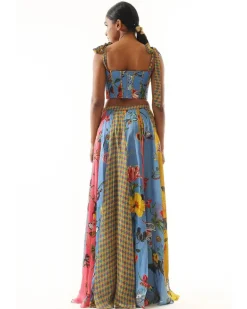 Printed Corset Top & Skirt Set