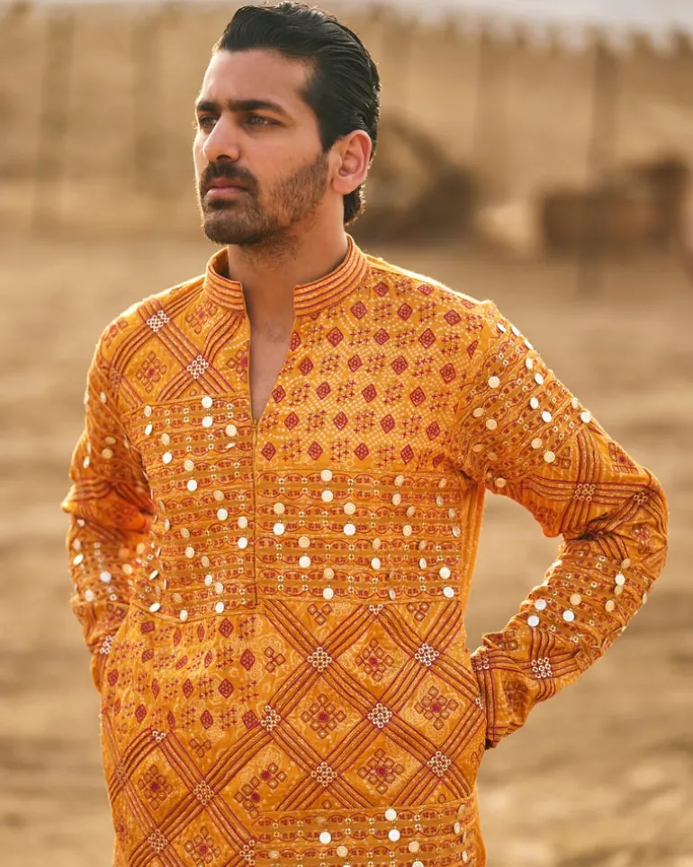 Printed Kasundi Kurta Set