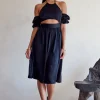 Puff Sleeve Cutout Dress