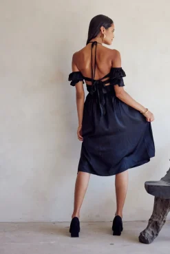 Puff Sleeve Cutout Dress