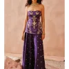 Purple Embroidered Kurta With Sharara