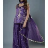 Purple Embroidered Kurta And Sharara Set
