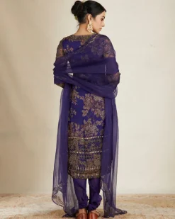 Purple Floral Kurti Set