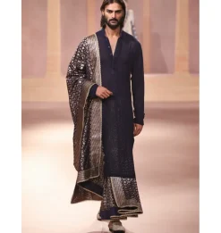 Purple Plain Kurta with Dupatta Set