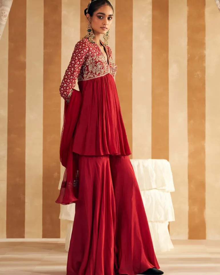 Qasida Short Anarkali Set