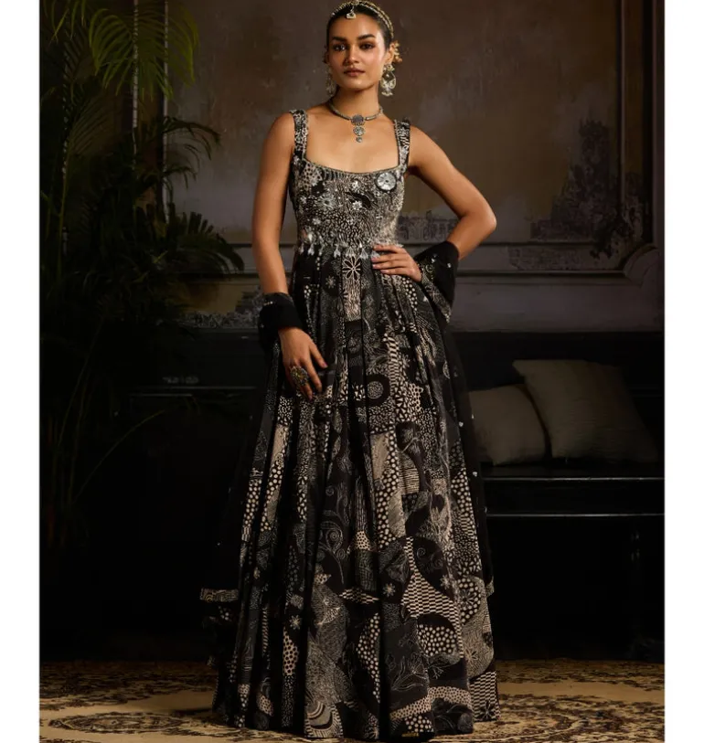 Radiant Noir Anarkali Set