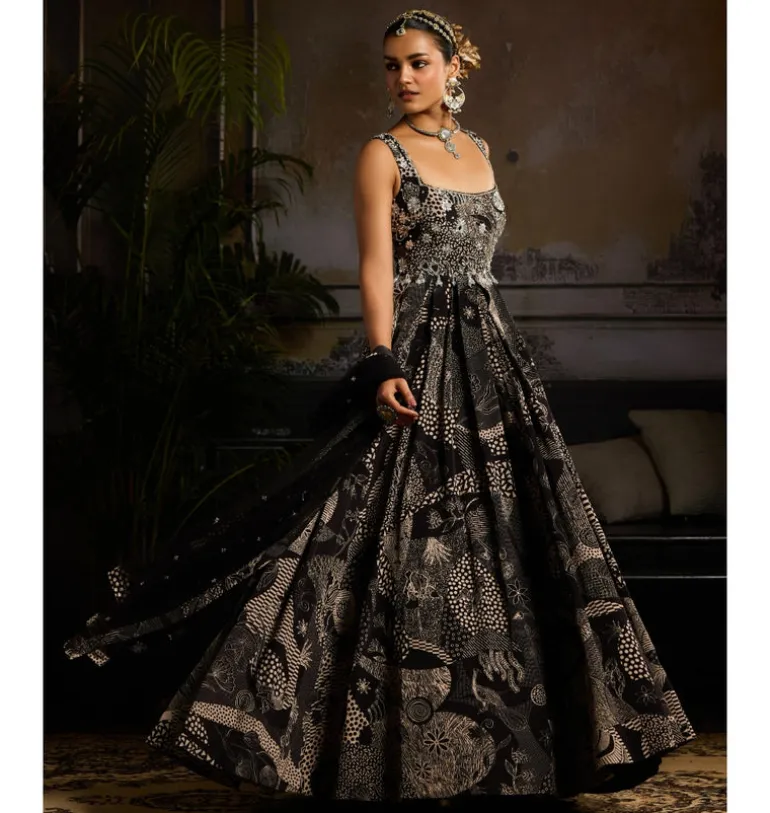 Radiant Noir Anarkali Set