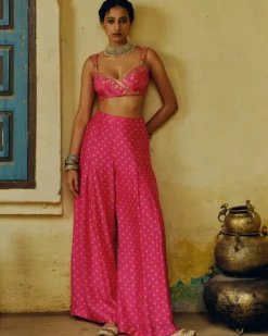 Rani Pink Bandhej Co-Ord Set