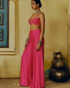 Rani Pink Bandhej Co-Ord Set