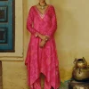 Rani Pink Bandhej Tunic Kurta Set