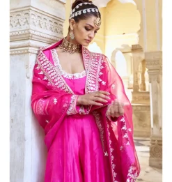 Rani Pink Srivani Anarkali Set