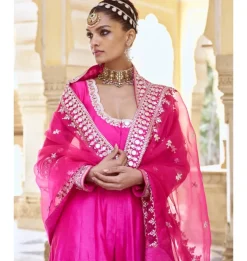 Rani Pink Srivani Anarkali Set