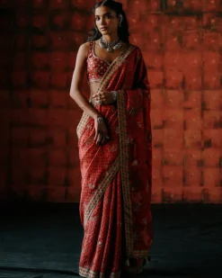 Raspberry Sari Set