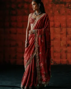 Raspberry Sari Set