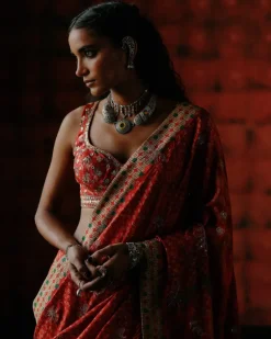 Raspberry Sari Set